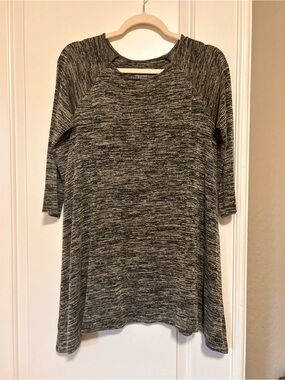 🖤🥱💤Soma Black & Cream Heathered Live Lounge Wear Pajama Dress 💤😴🖤